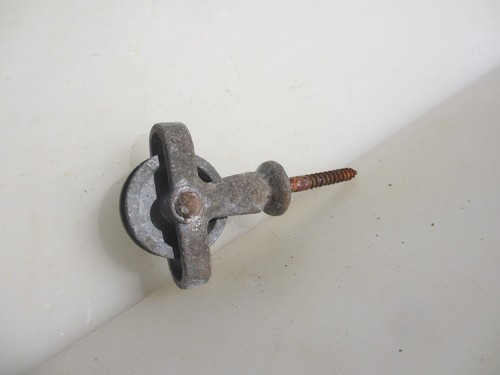 Vintage iron pulley - iron,