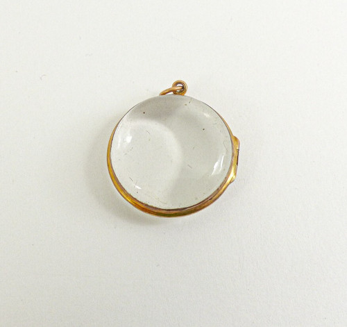 18ct gold rock crystal - crystal, locket