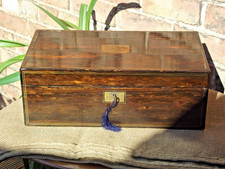 Large Coromandel Writing Slope with key and secret drawers ready to write