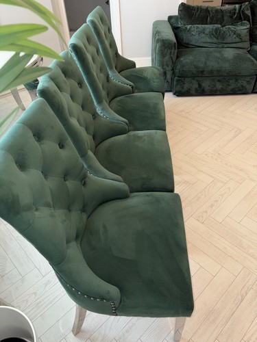 Forest green velvet dining - 4,