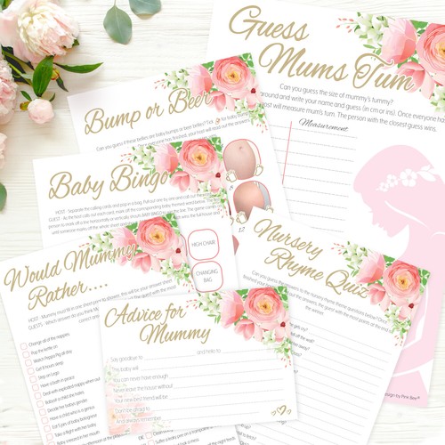Floral pink baby shower - -,