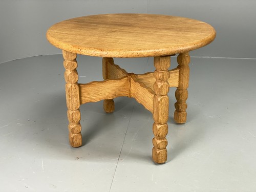 Vintage oak side table - side, danish