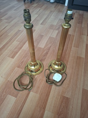 Pair brass fluted column - fluted,