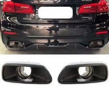 BMW G30 G31 M SPORT PERFORMANCE STYLE 550I LARGE EXHAUST TIPS TAILPIPES BLACK