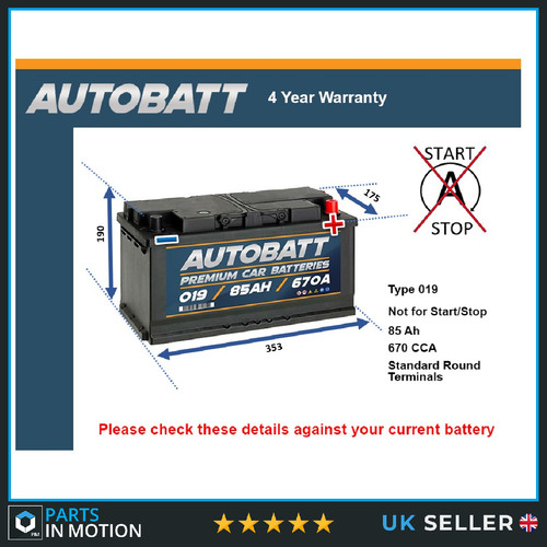 Battery fits peugeot 607 - fits, 604
