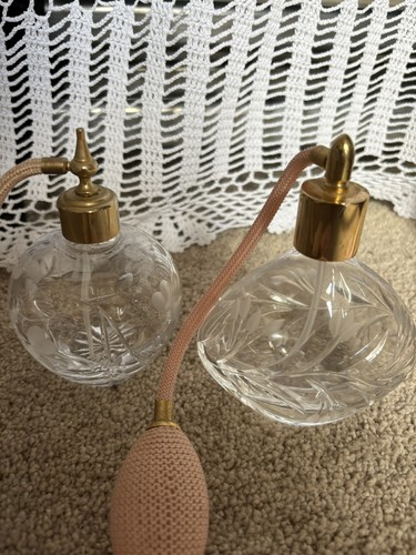 Vintage antique cut glass - 2x,