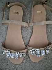ASOS beige jewelled sandal -