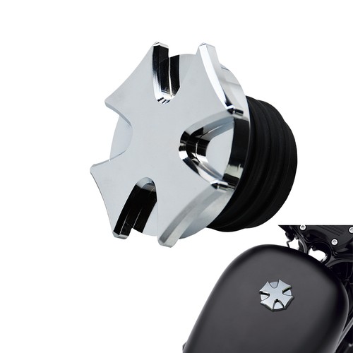 Chrome cross gas cap - fuel, tank