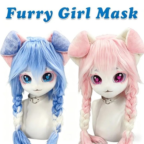 Fluffy kigurumi headset - fluffy, mask