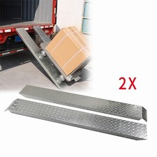 2x Heavy Duty Steel Loading Ramps 400kg Lawnmower Trailer Van Motorbike
