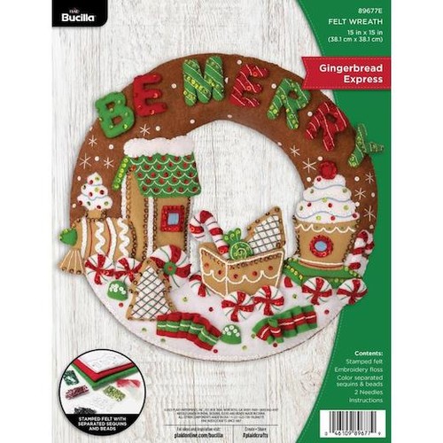 Bucilla felt wreath applique - felt,