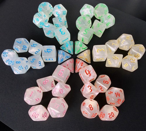 D20 shimmering glacial - glacial, dice