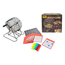 Bingo Set Deluxe Wire Cage Bingo Ball Lotto Game Party Card Marker Ticket Gift
