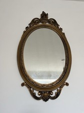 Gold Ornate Oval Vintage Style Mirror Used Condition