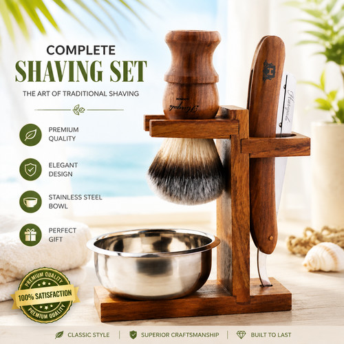 Traditional wet shaving set - shaving,
