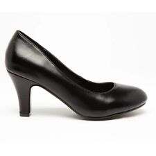 Cabin Shoes Summer Heel Cabin Crew Low Heels In Black Leather UK Size 3 BNIB