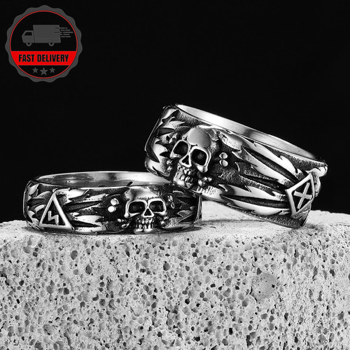 Stainless steel skull - skull, ring