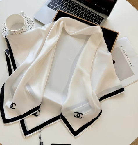 Chanel silk satin logo - chanel,