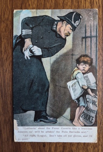 Irish police and - police, newsboy
