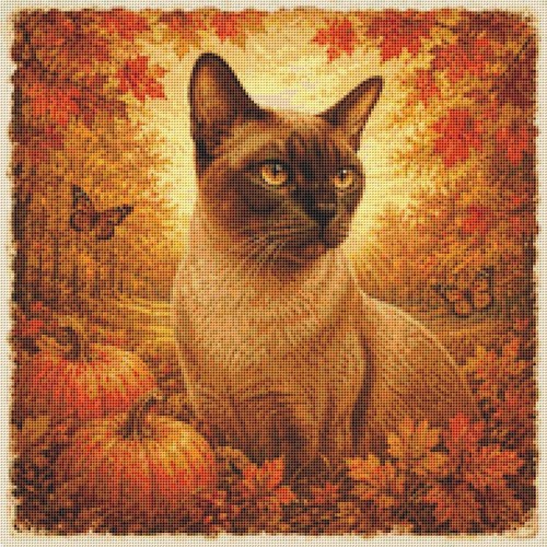 Burmese kitten cat autumn - in,