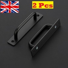 2Pcs Black Door Pull Handles Aluminium Alloy Sliding Pull Gate Shed Handles Uk