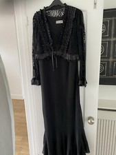 MICHAELA LOUISA LONDON Black Vintage Long Dress & Overblouse  Size 14