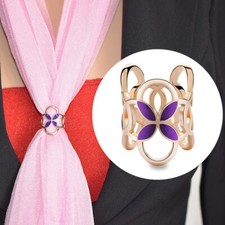 Scarf Ring Heart Four Leaf Butterfly Solid Buckle Brooch Clips Scarves Gift
