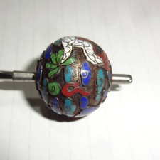 Ojimedama Cloisonné Netsuke Strap White Dragon 2.2Cm