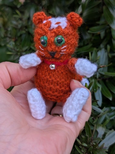 Handmade knitted pocket ginger - pocket,
