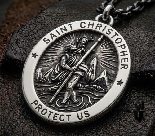 Silver saint christopher - saint, st