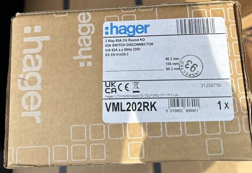 Hager way 63a metal consumer - 63a,