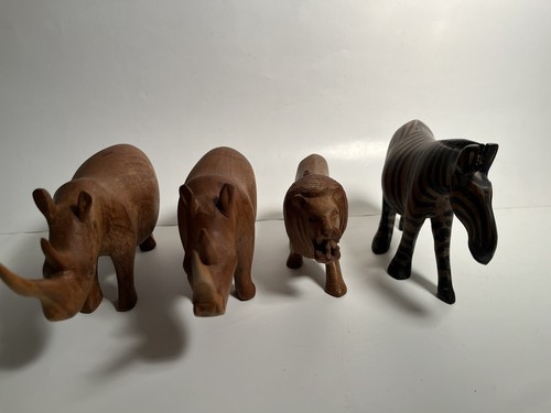 Vntg africa animals carved - africa,