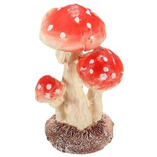 3 Garden Ornament Accessory Mini Decorations Small Toadstool