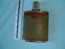 Vintage REGENT Luxury Made In England 6oz HIP FLASK Stainless Steel & Leather