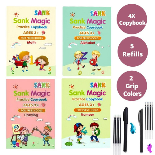 4pcs magic practice copybook - magic,