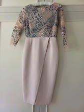 Fee G Pretty Lace And Embroidered Occasion Dress.Stunning Wrap Front