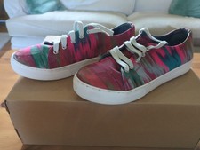Penelope Chilvers canvas low top sneakers 38 5 VGC trainers Plimsolls silk ikat