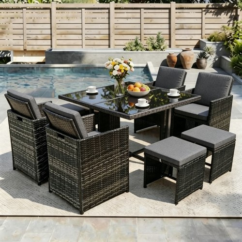 Rattan garden furniture cube - rattan,