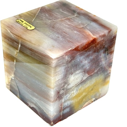 Petrified wood cube from - petrified,