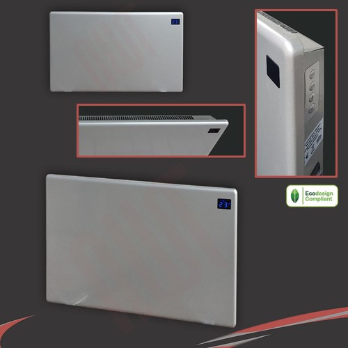 Silver electric panel heater - silver,