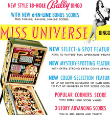 Rare Bally Miss Universe Bingo Pinball Bingo Game Arcade Flyer Ad 8x11  Original