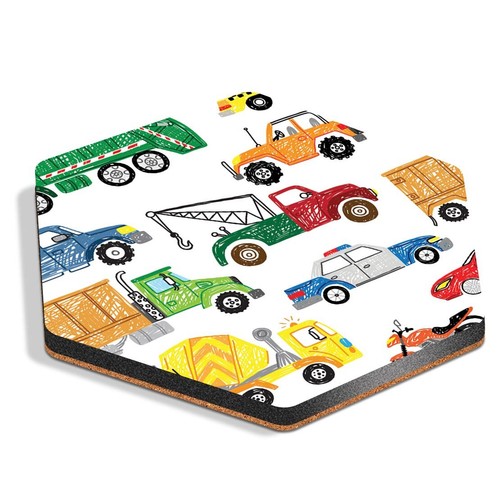 Hexagon mdf coaster vehicle - mdf,