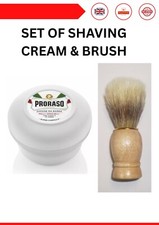 PRORASO Shaving Soap | White 150ml Jar & Brush | Set Of Cream & Brush