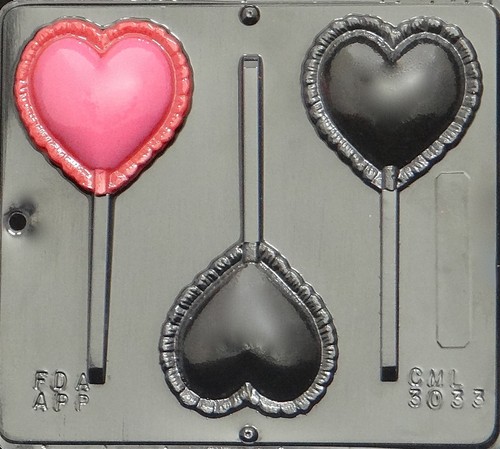 Puffed heart lollipop - puffed,
