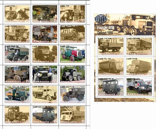 Stamp sheet block - latil, car