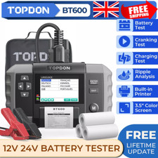 TOPDON BT600 12V Car Battery Charging Tester Analyzer Printer Color LCD display 