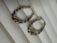 9ct Gold Tricolour Creole Hoop