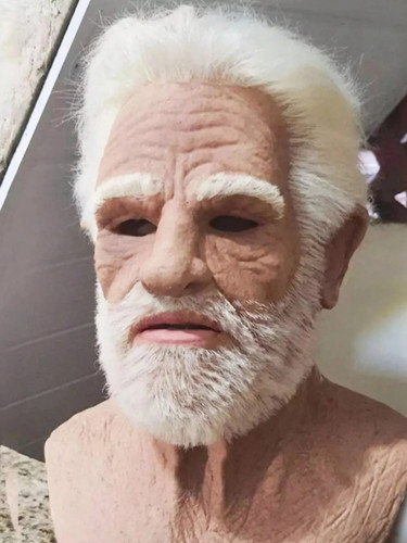 Realistic old man mask - old,
