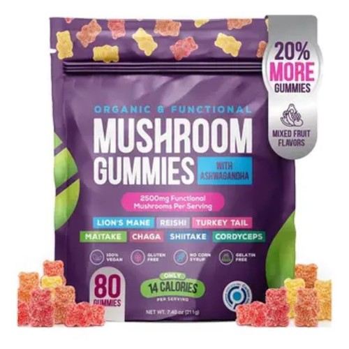 Mushroom gummies 2500mg - gummies, 80