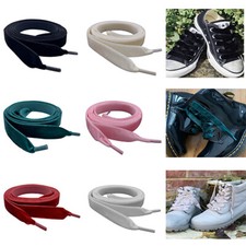 Velvet Pink Black Grey Burgundy Cream Shoe laces For Converse Vans Nikes Trainer